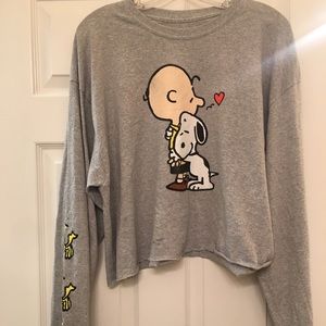 Peanuts Print Cropped Long Sleeve